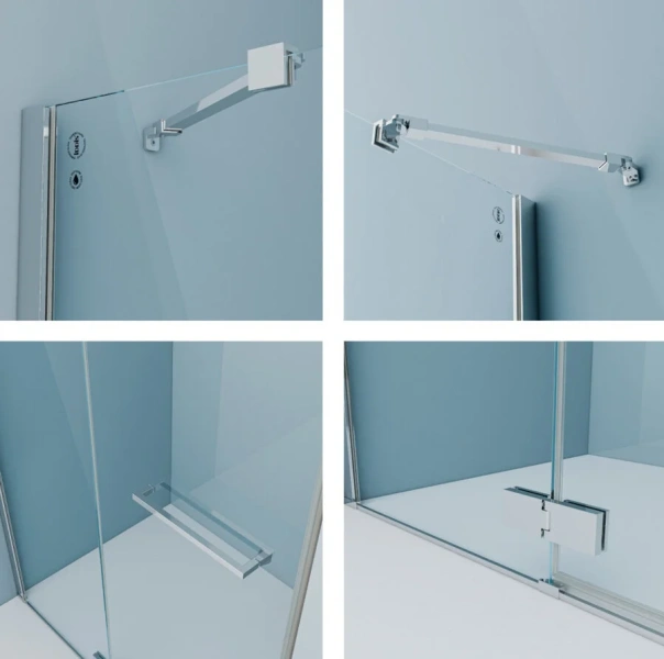 Душевая дверь в нишу IDDIS Slide 120 см глянцевый алюминиевый профиль, хром - фото 4