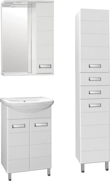 Зеркальный шкаф с подсветкой Style Line Ирис 55 см белый - фото 4