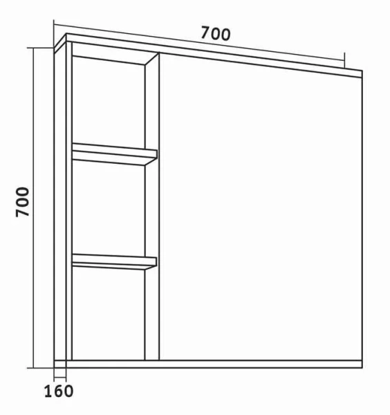Зеркальный шкаф Grossman Форта 70 см темный дуб галифакс - фото 2