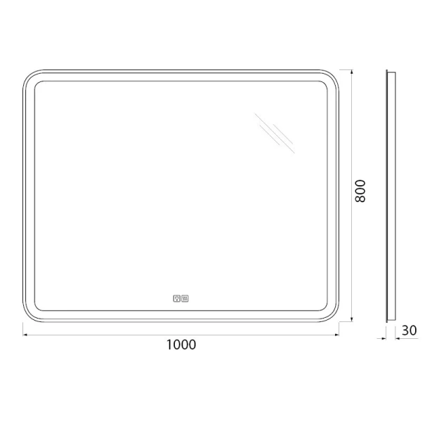 Зеркало с подсветкой BelBagno Spc 100 см с подогревом, в наличии - фото 2