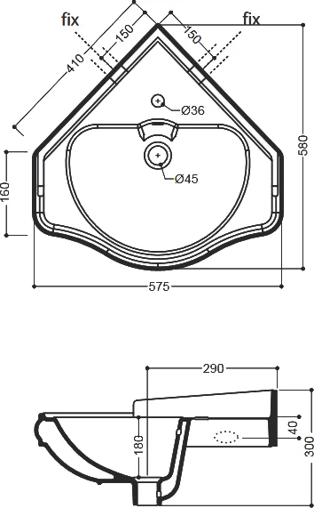 Раковина Kerasan Retro 57 см белая, подвесные, угловые - фото 3