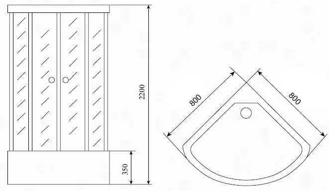 Душевая кабина Timo T-1180, четверть круга - фото 2