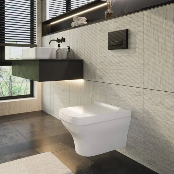 Унитаз подвесной BERGES Strati сиденье дюропласт, современные, hi-tech, круглые - фото 5