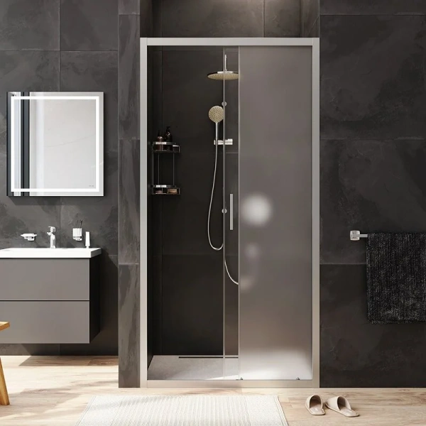 Душевая дверь в нишу AM.PM Gem Solo 100 см профиль хром стекло матовое, хром - фото 4