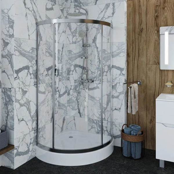 Душевой уголок Am.Pm Tender 90x90 см профиль хром, стекло прозрачное, современные, hi-tech - фото 3