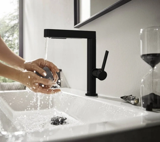 Смеситель для раковины Hansgrohe Finoris черный матовый, черные - фото 4