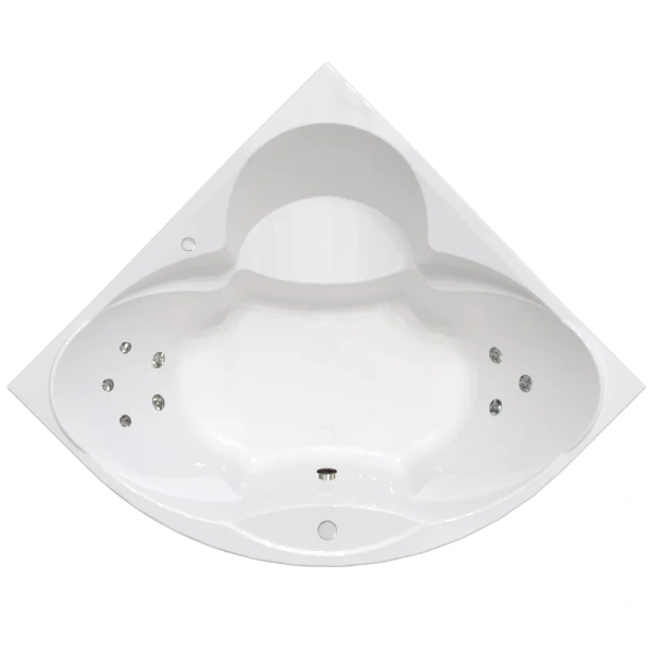 Гидромассажная ванна Радомир Филадельфия 1-80-2-0-0-042, 168 х 168 см, рама-подставка, фронтальный экран, сифон, слив-перелив автомат, гидромассаж Релакс хром КУ 100, белая - фото 1