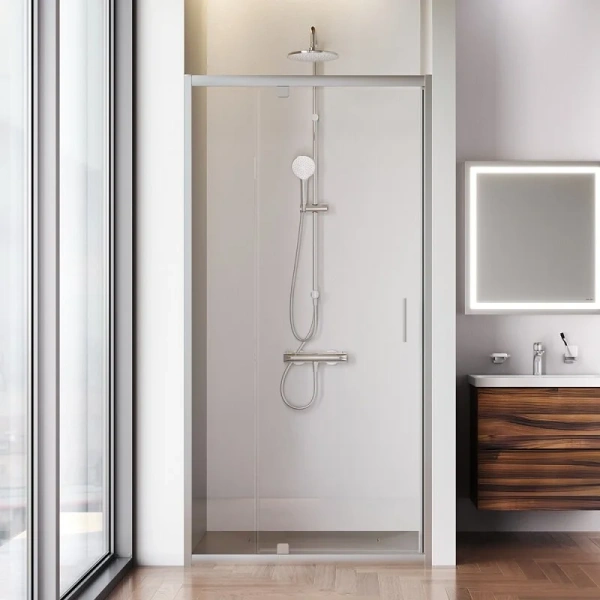 Душевая дверь в нишу Am.Pm Gem 100 см профиль хром матовый - фото 4