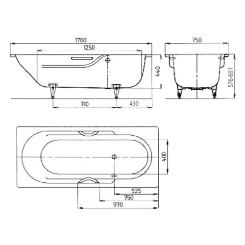 Ванна стальная Kaldewei Ambiente Rondo 700 170х75 см - фото 4