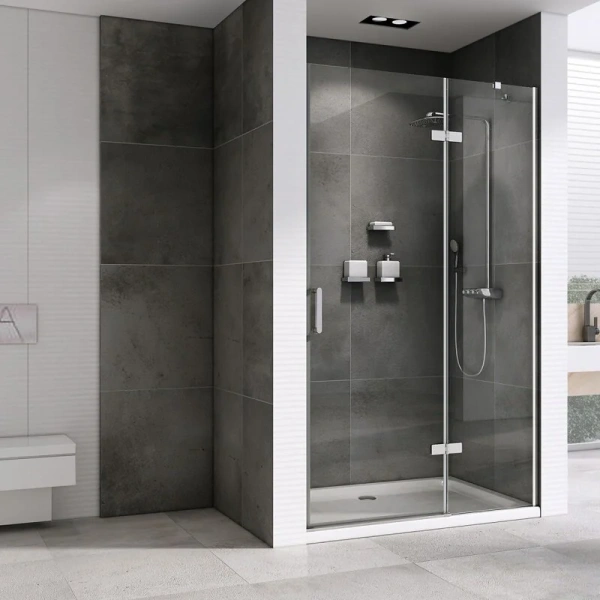 Душевая дверь в нишу Abber Zart AG08120 120 см стекло прозрачное, черные, хром - фото 4