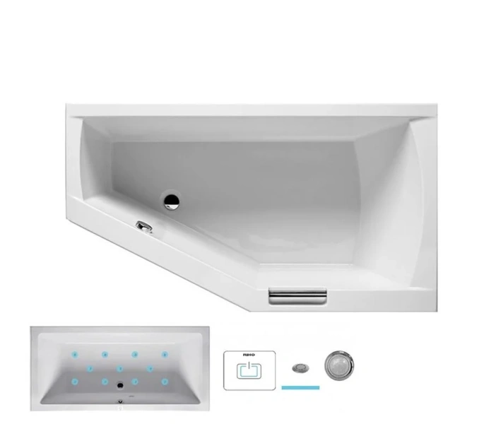 Ванна гидромассажная Riho Geta 170 x 90 см, AIR, левая/правая - фото 1