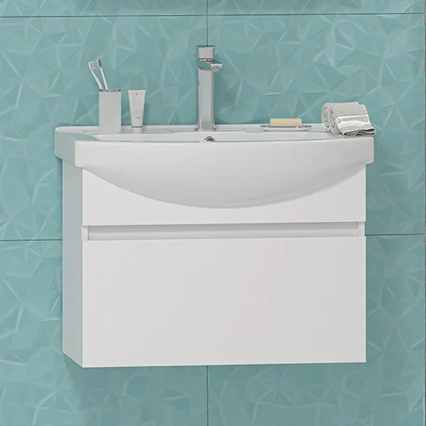 Тумба под раковину подвесная Misty Монро 75 см белая - фото 1