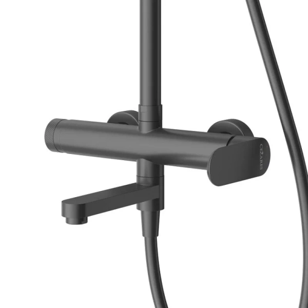 Душевая стойка Cezares Stylus черный матовый, с изливом - фото 5