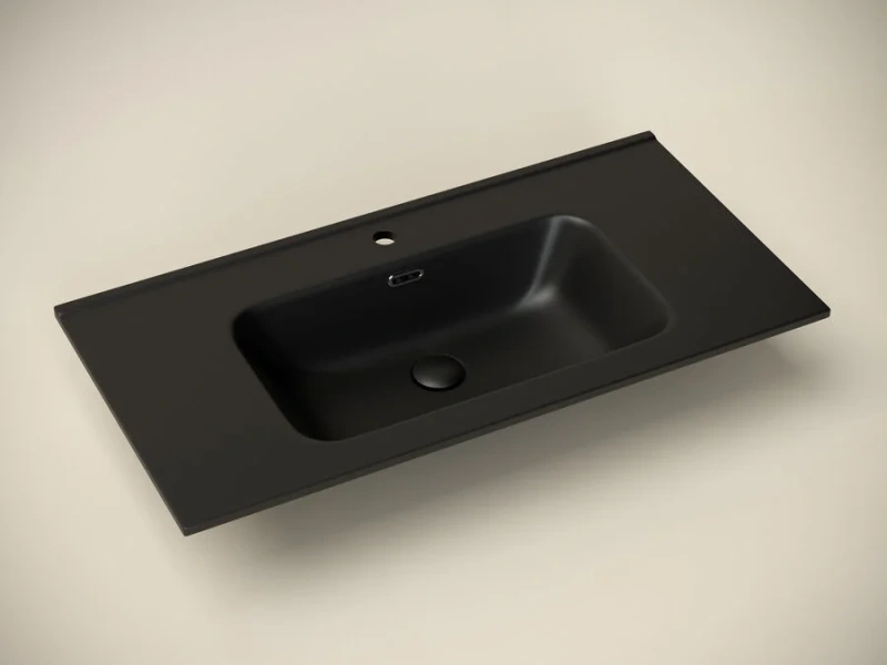 Раковина Sancos Element 101 см черная матовая, встраиваемые (в столешницу), пристенные - фото 3