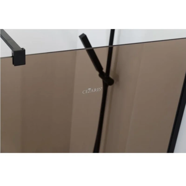 Душевая перегородка Cezares Liberta 120 см стекло бронза, профиль черный - фото 4