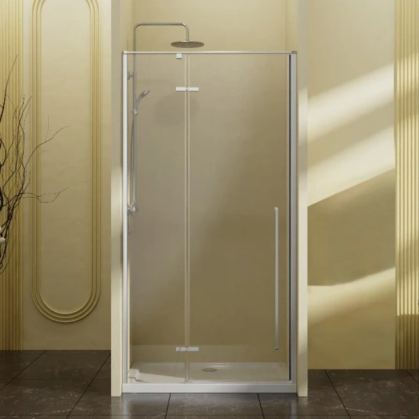 Душевая дверь в нишу Vincea Slim-N 90 см профиль хром стекло прозрачное - фото 1