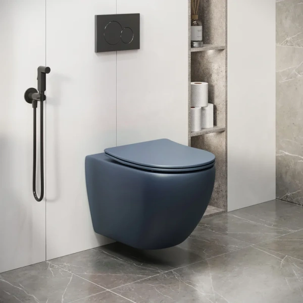 Унитаз подвесной Grossman Color синий матовый - фото 2