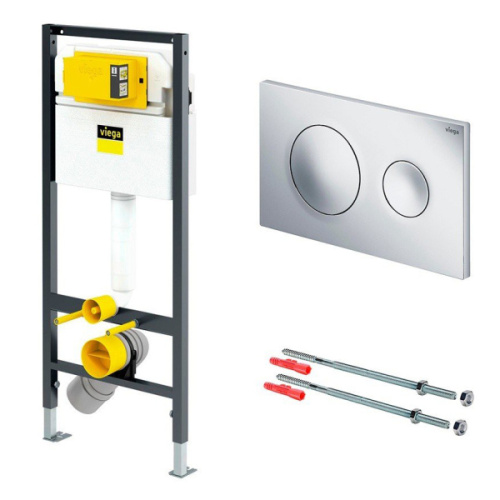Инсталляция для унитаза Viega Prevista Dry с кнопкой смыва хром - фото 1