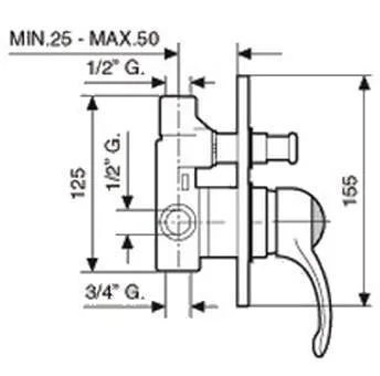 Смеситель для душа бронза Emmevi Harmoni, для душа - фото 2