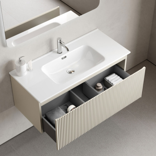 Тумба под раковину подвесная Sancos Snob R 1.0 100 см beige soft - фото 4
