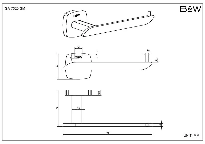 Набор аксессуаров для ванной Black&White Gravity оружейная сталь, металлические, стеклянные - фото 4