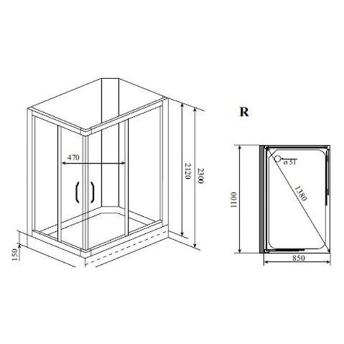 Душевая кабина Timo Lux 110х85 см правая - фото 3