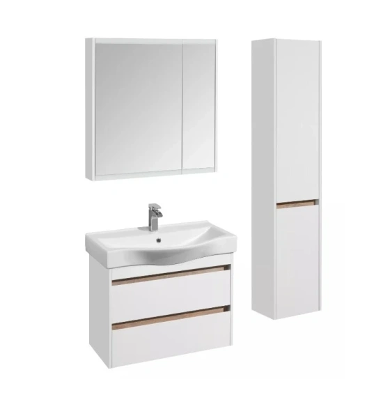 Зеркальный шкаф Акватон Нортон 80 см белый глянцевый - фото 4