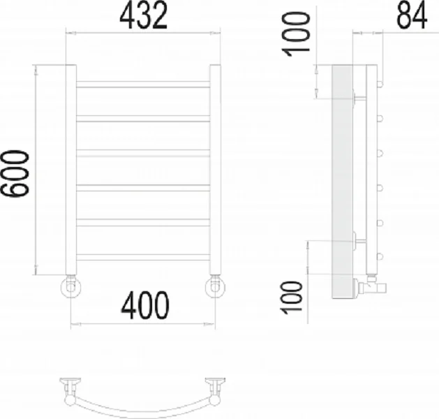 Полотенцесушитель водяной Terminus Аврора П6 400х600 лесенка - фото 2