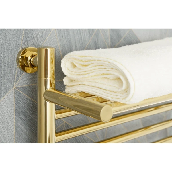 Полотенцесушитель водяной Сунержа Богема+ 50х60 см золото, из нержавеющей стали, с полкой, неповоротные - фото 6
