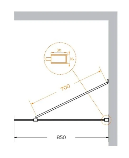 Душевая перегородка Cezares Liberta 85 см профиль хром - фото 2