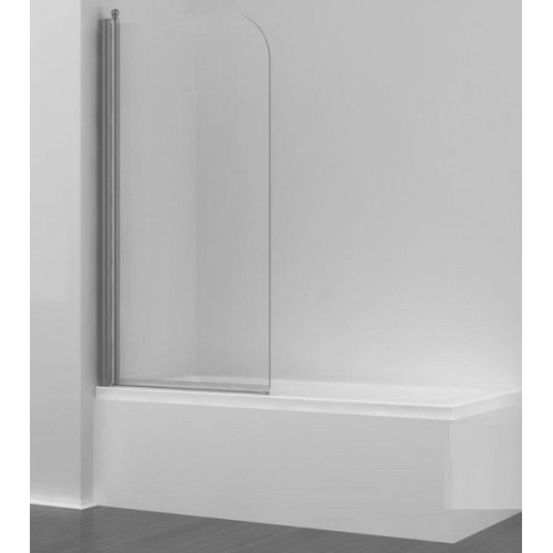 Шторка для ванны, прозрачное стекло, профиль хром, Romance Collection Visby - фото 1