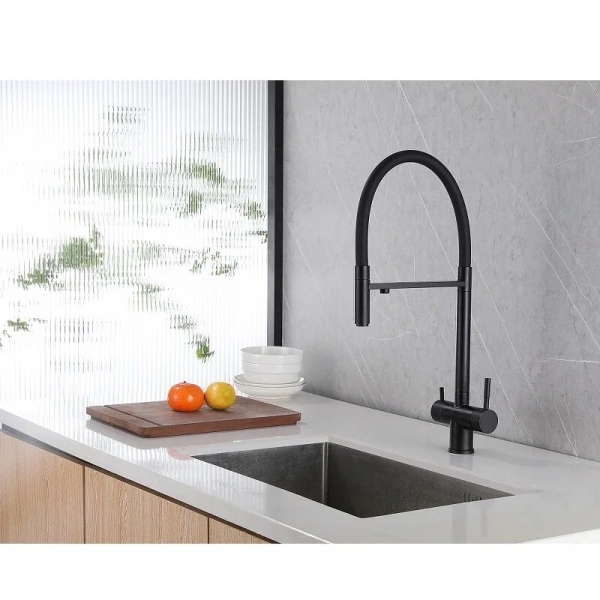Смеситель для кухни Abber Wasser Kreis черный матовый, современные, hi-tech - фото 3