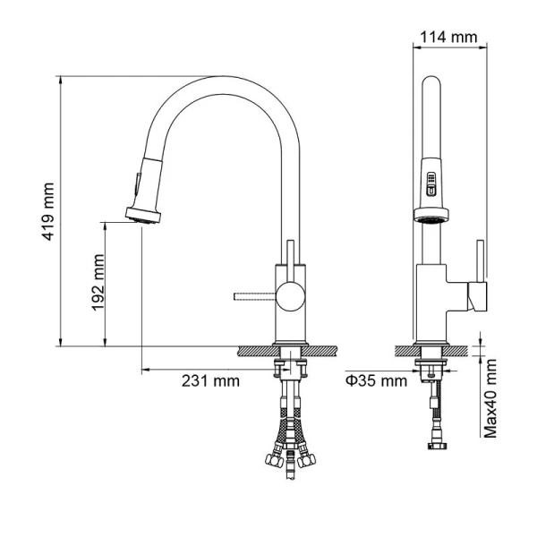 Смеситель для кухни черный Timo Saona 2316/03FL, для кухни - фото 2