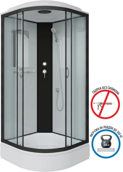 Душевая кабина Niagara Classic 90x90 см средний поддон, полукруглые, четверть круга - фото 2