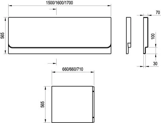 Передняя панель для ванны Ravak Chrome 150 см белая index_2 - фото 5