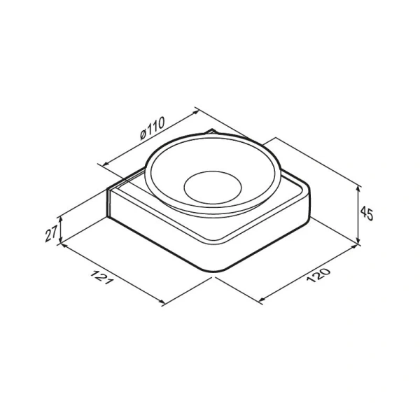 Мыльница настенная Damixa Jupiter стеклянная - фото 2