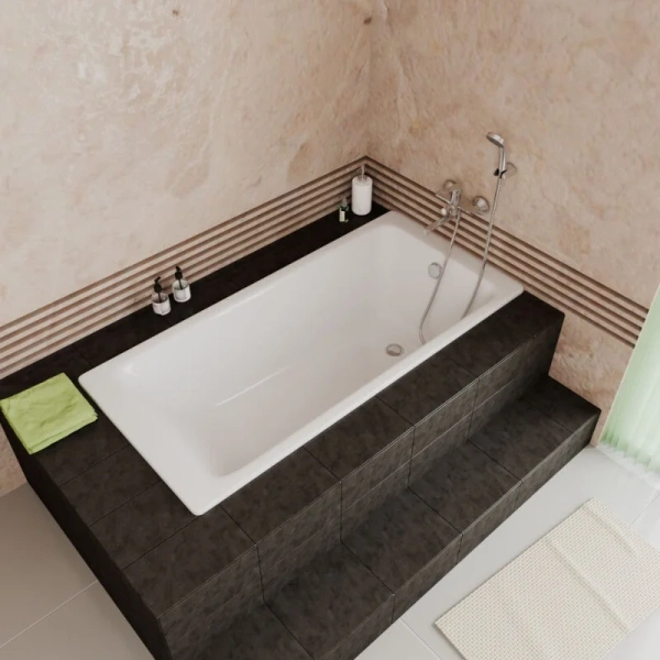 Ванна чугунная Delice Parallel DLR220506R-AS 180x80 прямоугольная