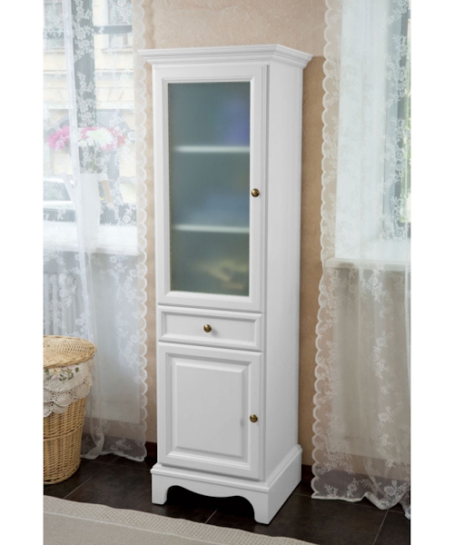 Пенал для ванной, петли слева, цвет белый матовый, фурнитура бронза, La Beaute Michel - фото 1