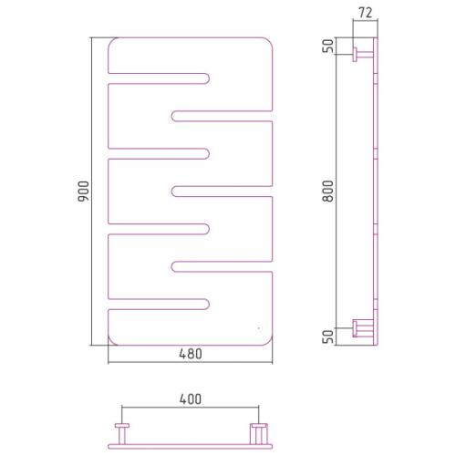 Полотенцесушитель электрический Сунержа Космополит 48х90 см алюминий - фото 2