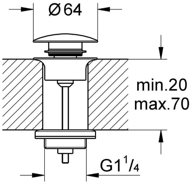 Донный клапан Grohe фантомный черный - фото 3
