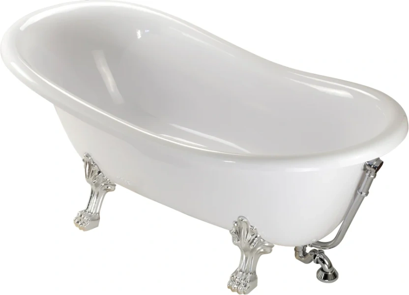 Ванна из искусственного камня Migliore Bella 170х80 см фурнитура хром - фото 4