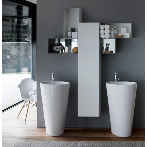 Раковина напольная Laufen Palomba 55 см с покрытием LCC, из санфарфора - фото 7