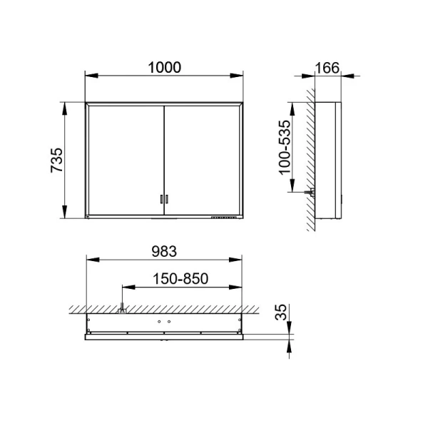 Зеркальный шкаф с подсветкой Keuco Royal Lumos 100 см с розеткой - фото 2
