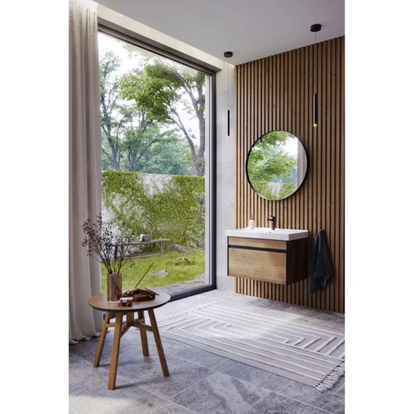 Тумба с раковиной подвесная Aqwella Urban URB0108 80 см с одним ящиком, моноблок - фото 5