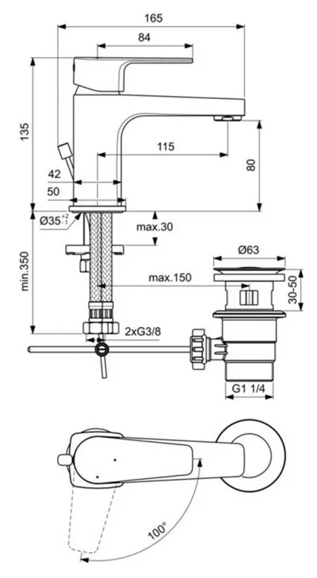 Смеситель для раковины Ideal Standard Cerafine D хром - фото 2