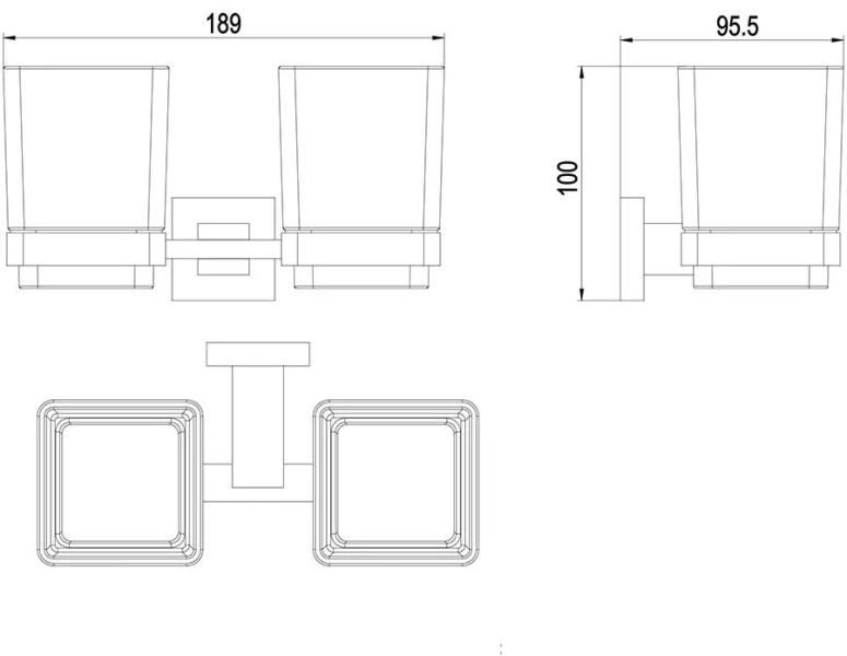 Стакан для ванной Timo Selene хром, современные, hi-tech - фото 2