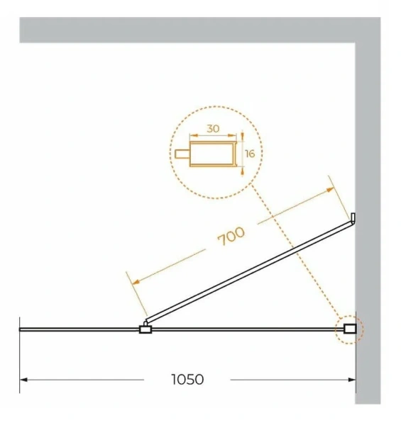Душевая перегородка Cezares Liberta 105 см профиль черный - фото 2