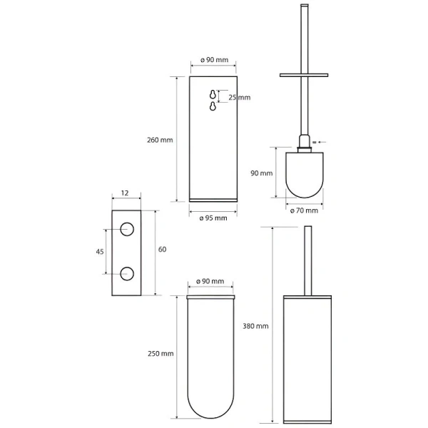 Ершик Bemeta Omega хром, современные, hi-tech - фото 2