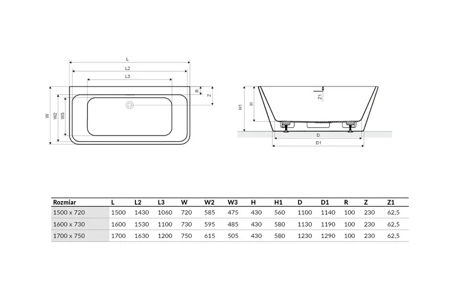 Ванна акриловая Excellent Lila 2.0 WAEX.LIL2.160.WHP, 160 x 73 см, белая - фото 2