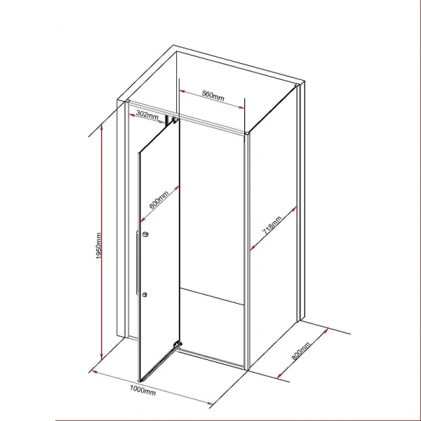 Душевой уголок Black&White Stellar Wind 100x80 см профиль хром, стекло матовое, прямоугольные - фото 2